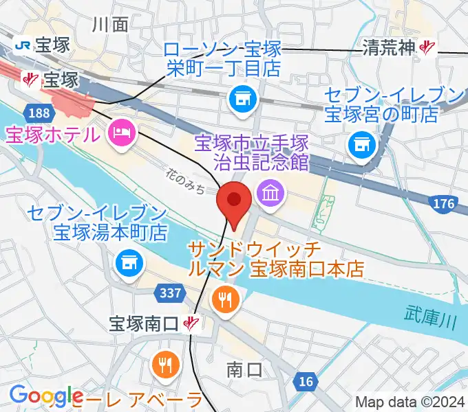 宝塚音楽学校の地図