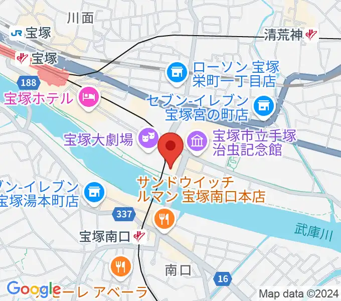 宝塚音楽学校の地図