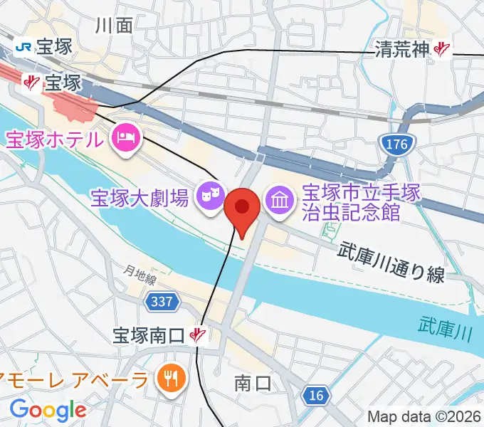宝塚音楽学校の地図
