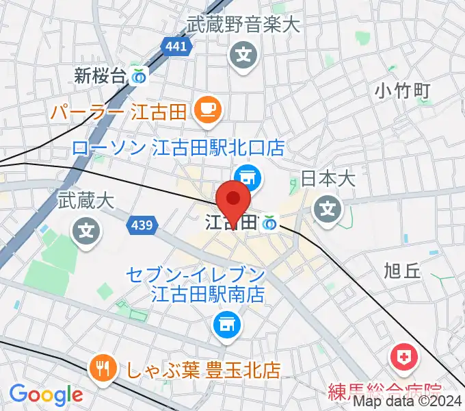 江古田そるとぴーなつの地図