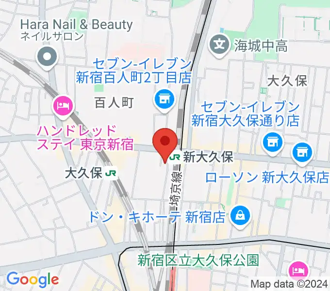 大久保管楽器店の地図