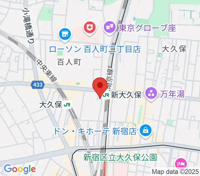 和楽器百人堂の地図
