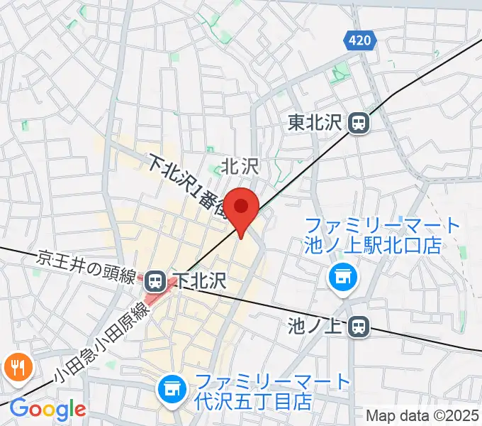 下北沢Music Island Oの地図