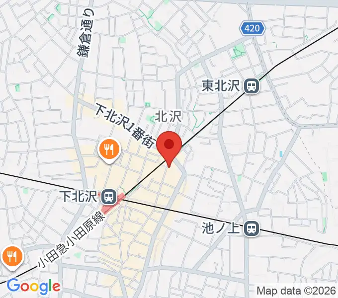 下北沢Music Island Oの地図