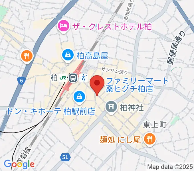 柏Studio WUUの地図