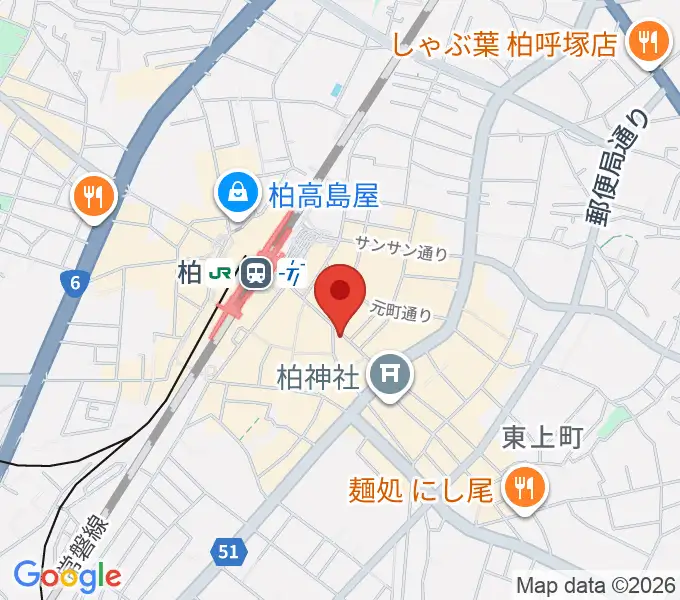 柏Studio WUUの地図