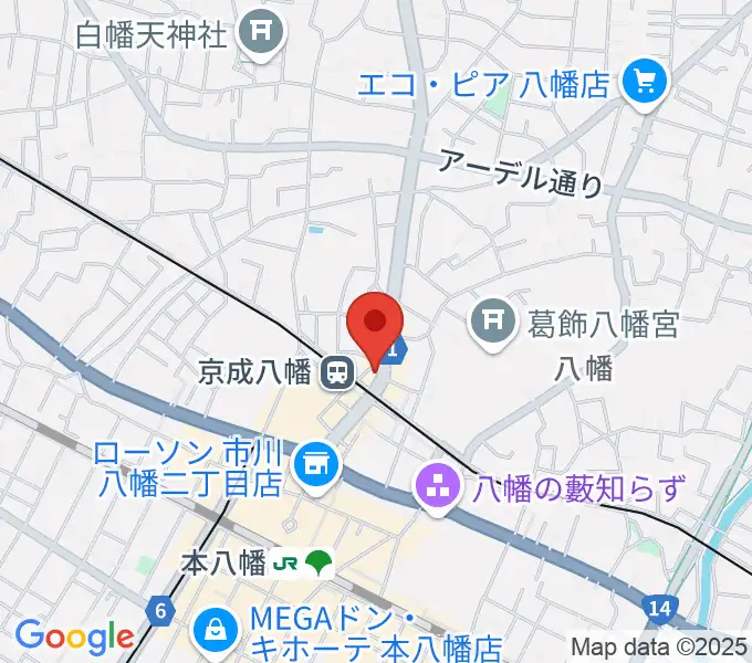 本八幡ルート14の地図