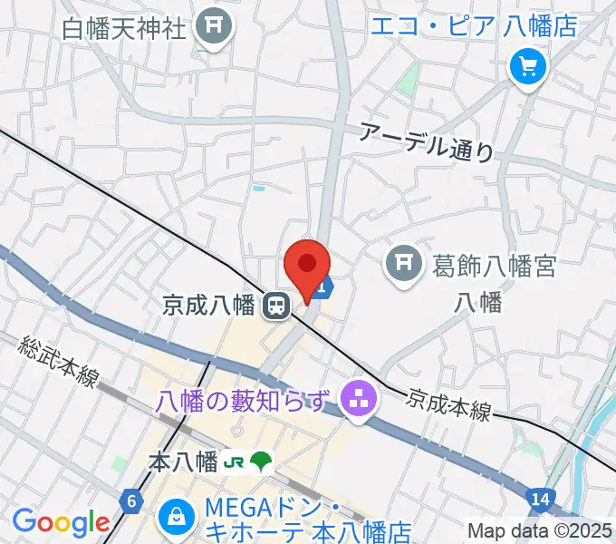 本八幡ルート14の地図