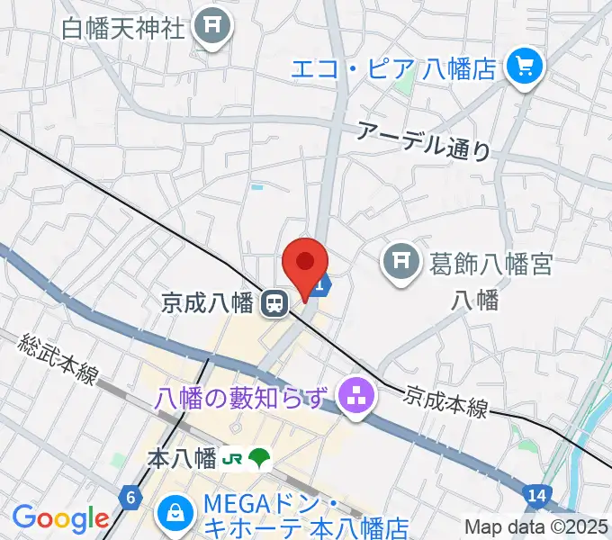 本八幡ルート14の地図