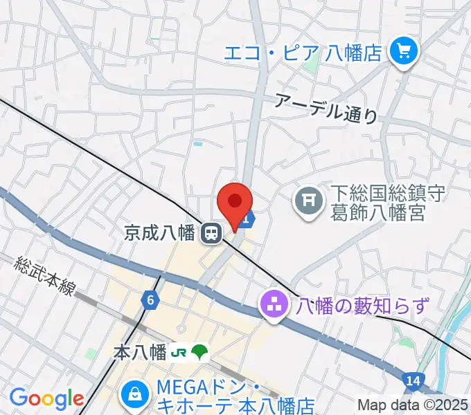 本八幡ルート14の地図