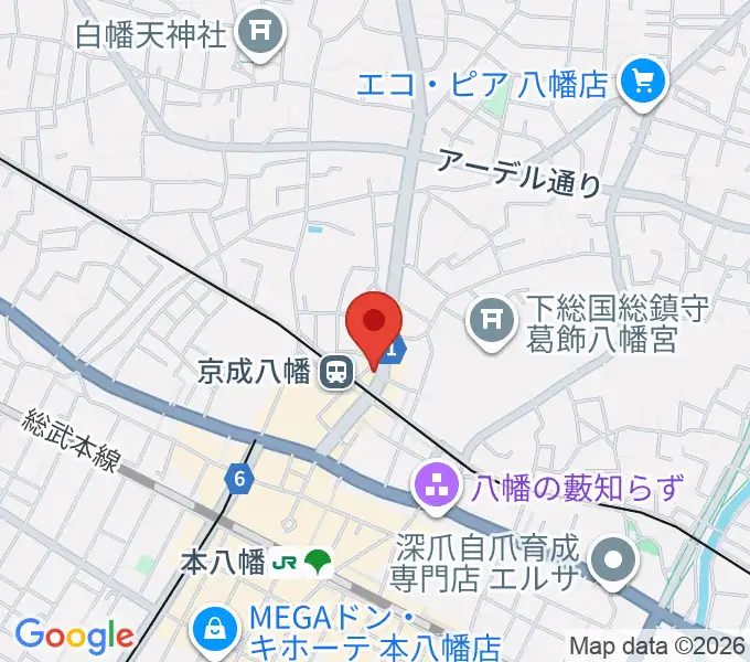 本八幡ルート14の地図