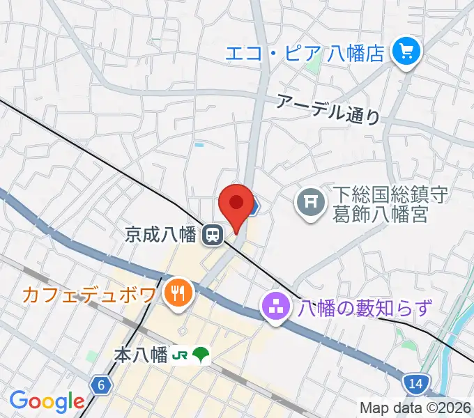 本八幡ルート14の地図