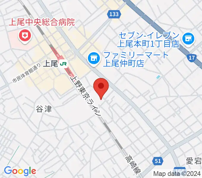 上尾 プラス・イレヴンの地図