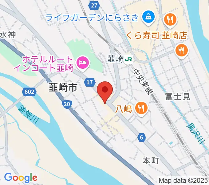 韮崎リトルマウスホールの地図