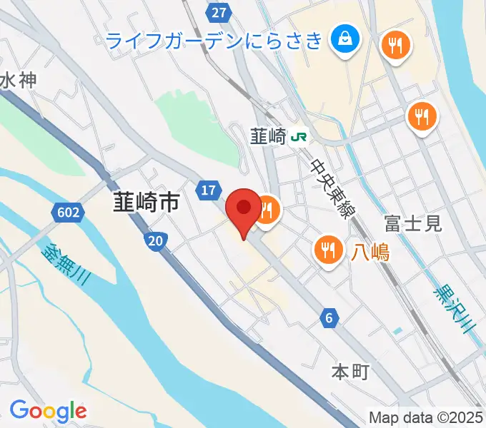 韮崎リトルマウスホールの地図