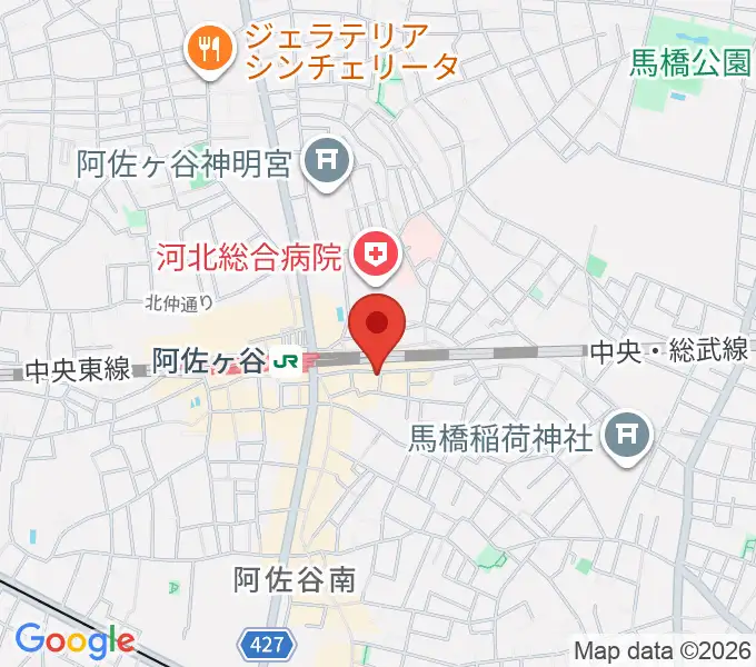 阿佐ヶ谷ハーネスの地図