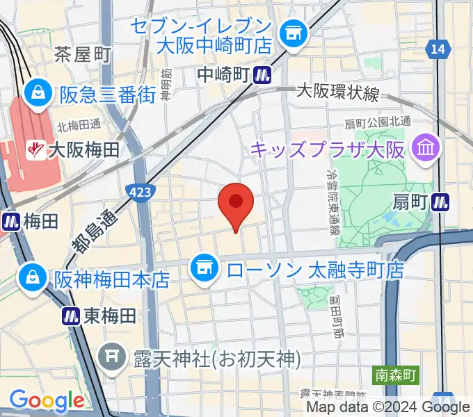 梅田ムジカジャポニカの地図