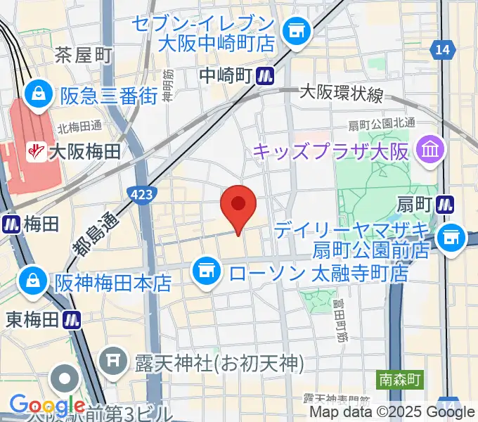 梅田ムジカジャポニカの地図