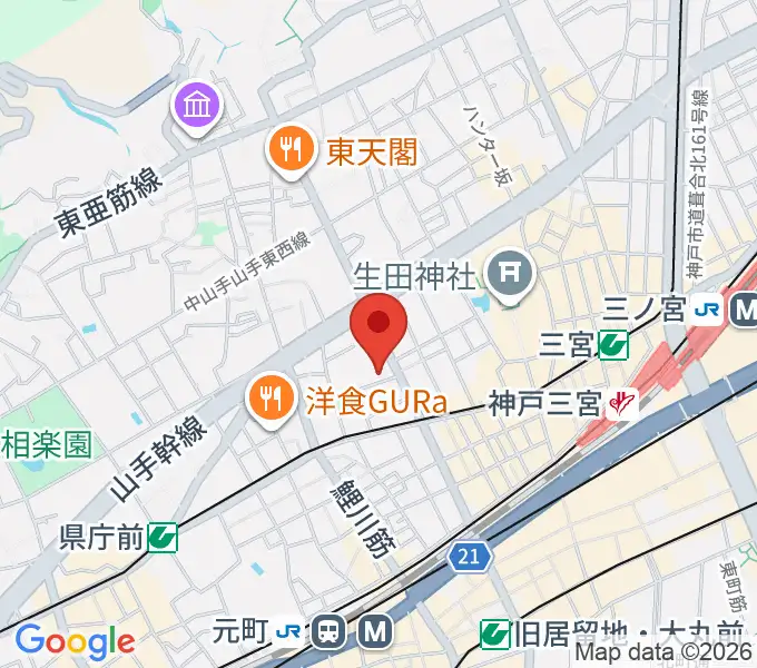 神戸三宮スタジオキキの地図