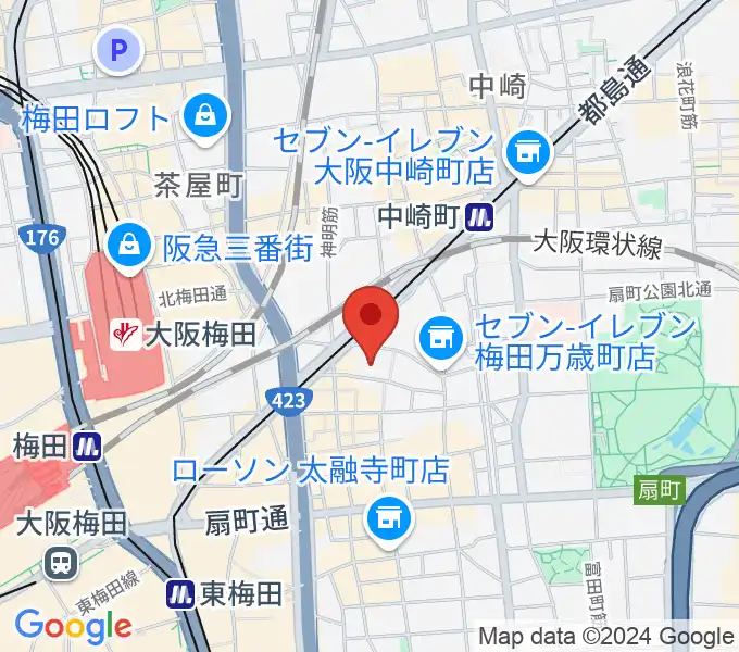 ディスクユニオン大阪店の地図