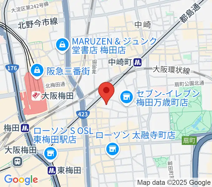 ディスクユニオン大阪店の地図