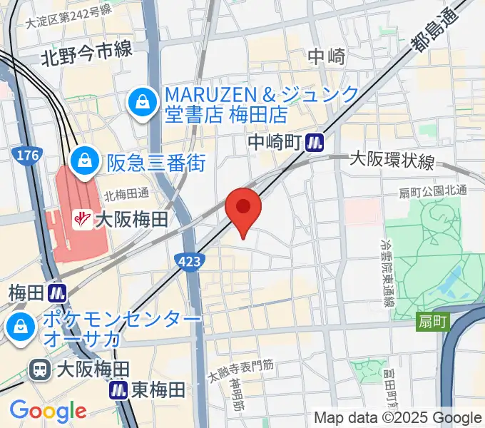ディスクユニオン大阪店の地図