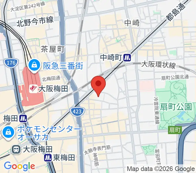 ディスクユニオン大阪店の地図