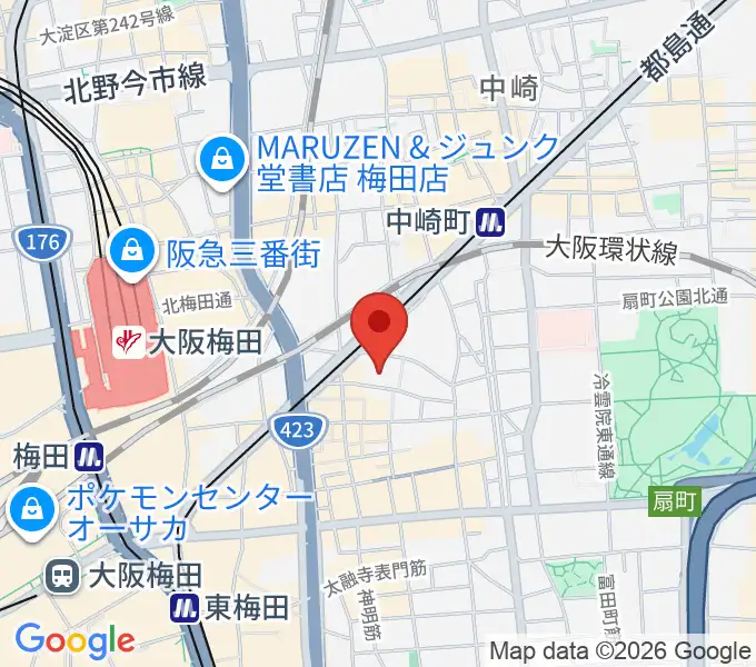ディスクユニオン大阪店の地図