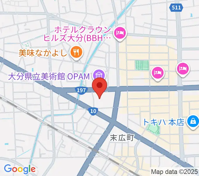 いいちこ総合文化センター練習室の地図