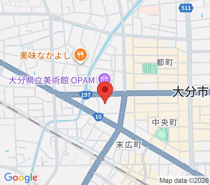 いいちこ総合文化センター練習室の地図