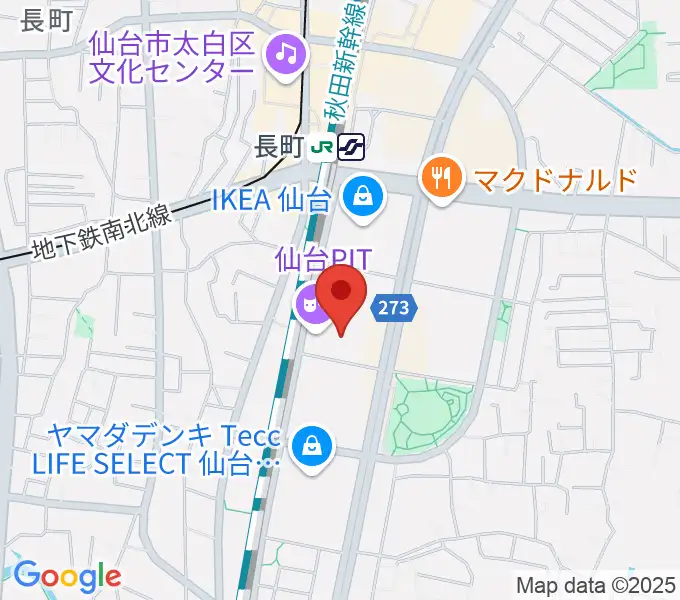 仙台PITの地図