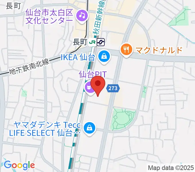 仙台PITの地図