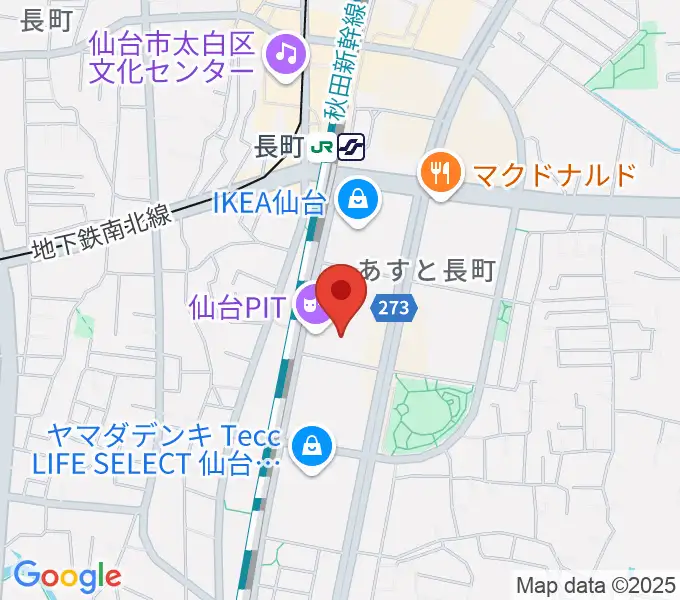 仙台PITの地図