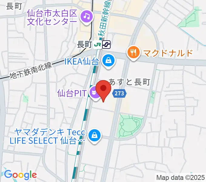 仙台PITの地図