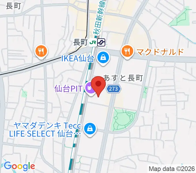 仙台PITの地図