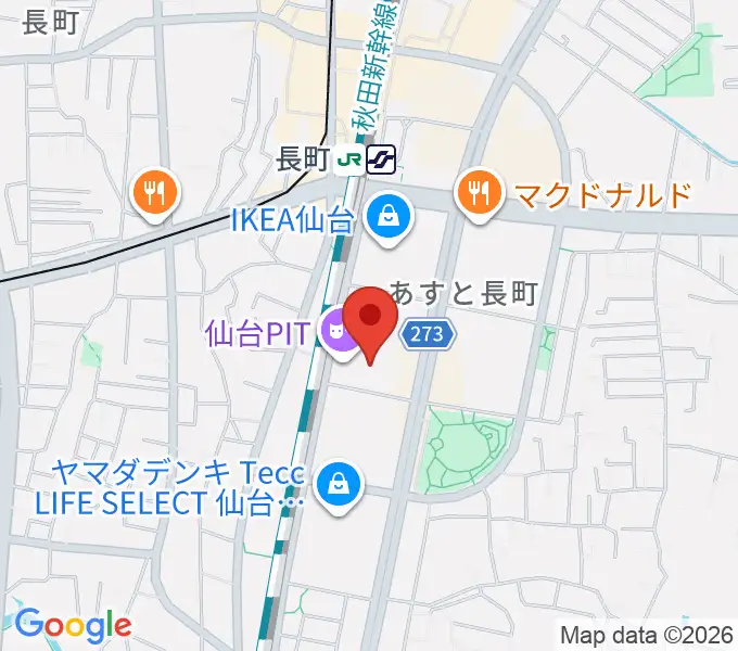仙台PITの地図