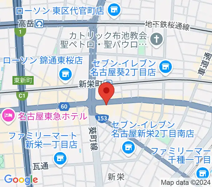 名古屋スペードボックス・ハートランドの地図