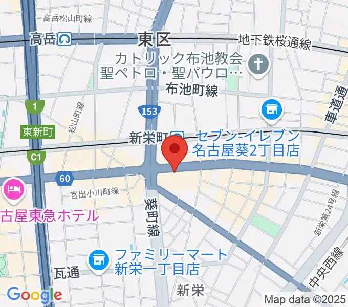 名古屋スペードボックス・ハートランドの地図