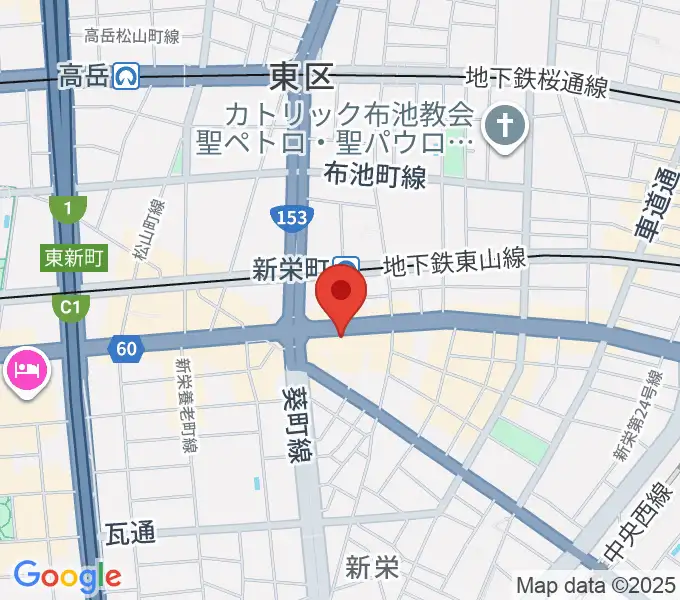 名古屋スペードボックス・ハートランドの地図