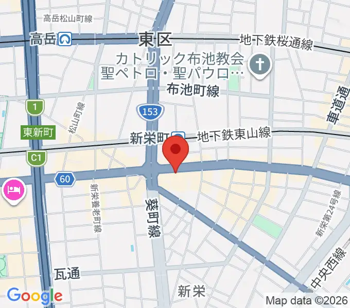 名古屋スペードボックス・ハートランドの地図