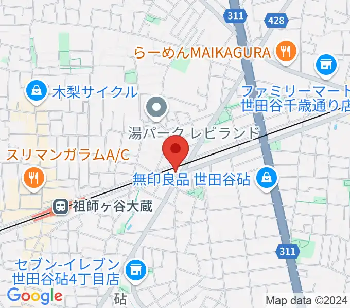 サウンド・シティ世田谷の地図