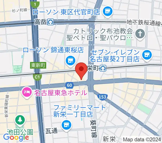 名古屋新栄sunset BLUEの地図