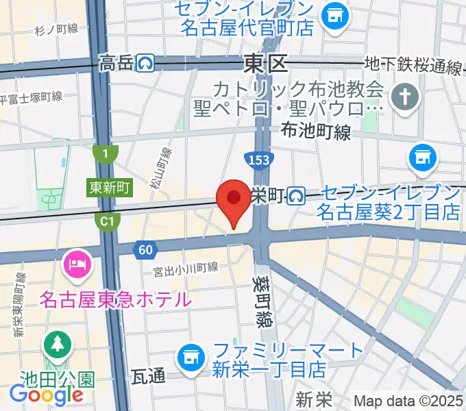 名古屋新栄sunset BLUEの地図