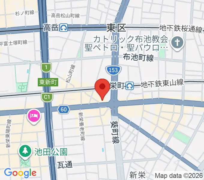 名古屋新栄sunset BLUEの地図