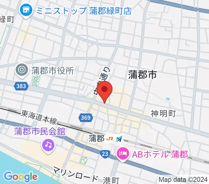 蒲郡バズハウスの地図