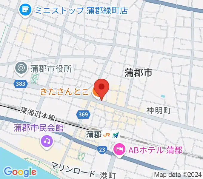 蒲郡バズハウスの地図