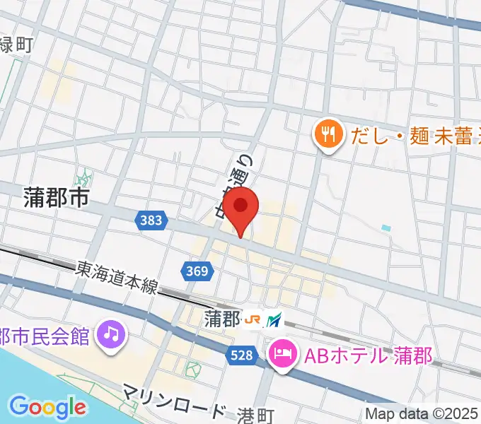 蒲郡バズハウスの地図