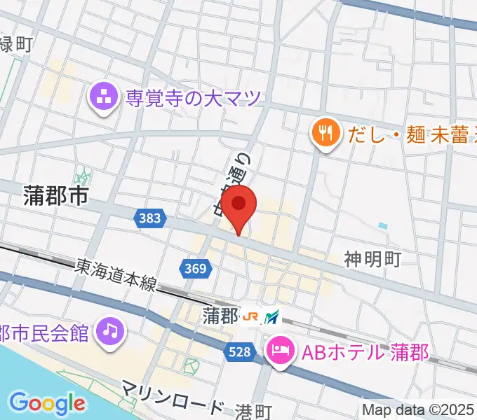 蒲郡バズハウスの地図