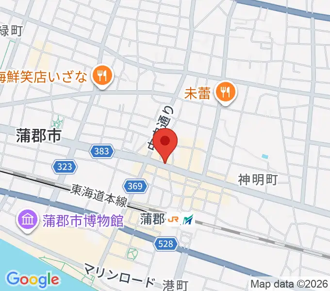 蒲郡バズハウスの地図