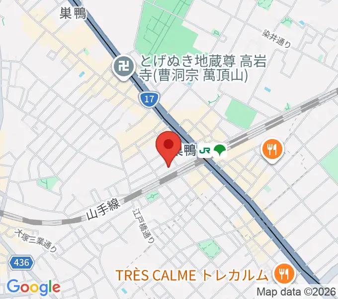 巣鴨Moonglowの地図